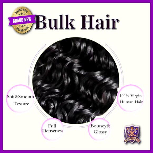 22 Inch Wet Wavy Human Hair Braiding Bundles Unprocessed Virgin 100G main image 5